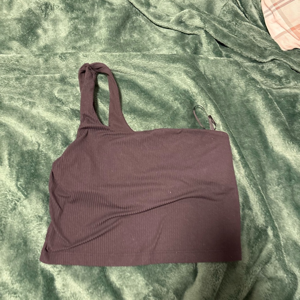 lululemon athletica Black Ribbed Crop Top